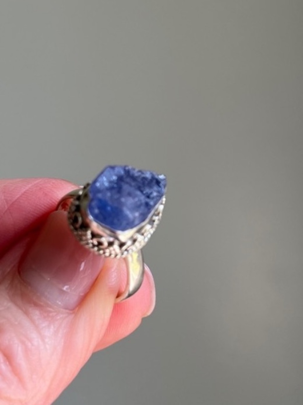 Raw Tanzanite Sterling Silver Ring